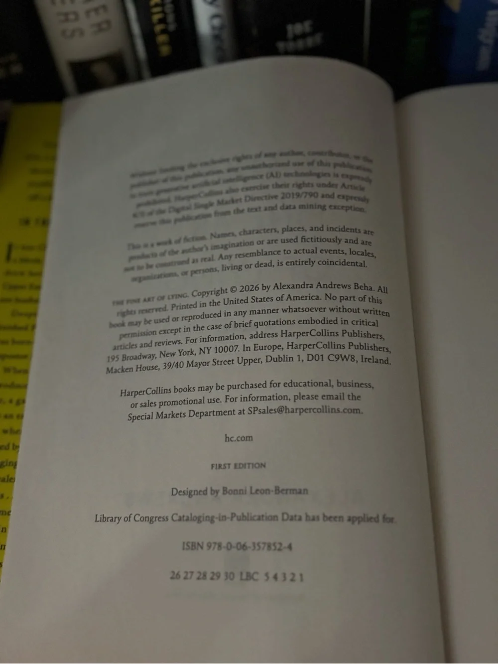 The Fine Art of Lying Alexandra Andrews Target Exclusive First Edition